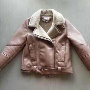 Zara Kids Pink Faux Leather Jacket